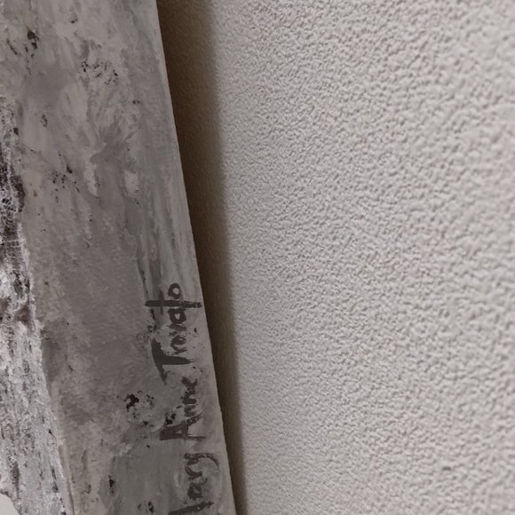 New, Mixed Media Gray & White Painting - Picture 3 of 3